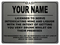 107 Personalised Name Licensed Funny Metal Aluminium Sign Plaque Door Wall Pub Bar