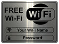 1109 WIFI Custom Personalised Cafe Pub Bar Hotel Business Metal Plaque Wall Sign