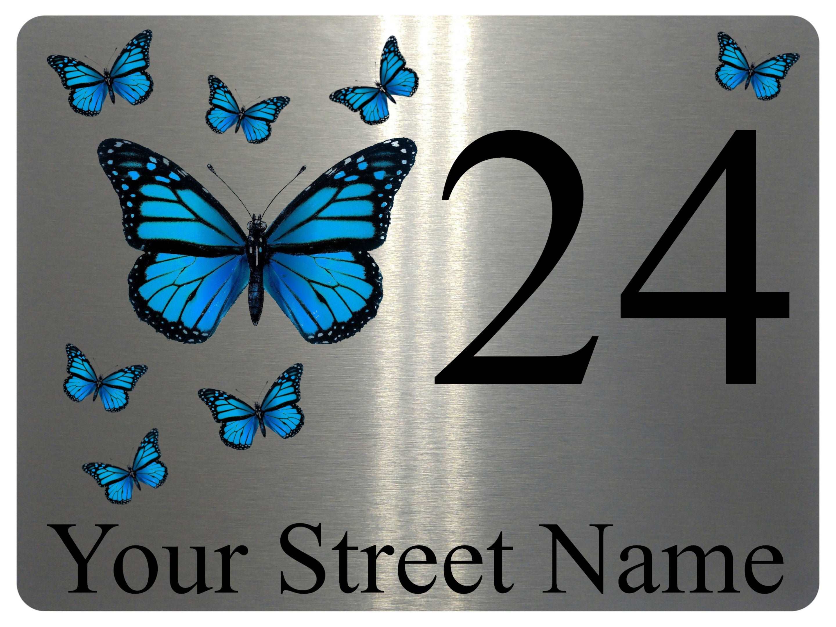 1110 Custom Personalised Address Metal Aluminium Sign Plaque Door Gate House Office