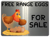 1096 FREE RANGE EGGS FOR SALE Farm Metal Aluminium Plaque Sign Door Gate House