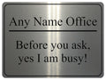 1201 Custom Personalised Office Name Funny Metal Aluminium Sign Plaque Door House