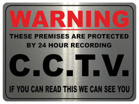 1116 WARNING CCTV Safety Metal Aluminium Plaque Sign Door Gate Wall House Office