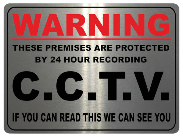 1116 WARNING CCTV Safety Metal Aluminium Plaque Sign Door Gate Wall House Office