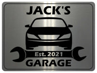 1067 Custom Personalised Name's GARAGE Car Metal Aluminium Sign Plaque Door Wall