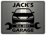 1067 Custom Personalised Name's GARAGE Car Metal Aluminium Sign Plaque Door Wall