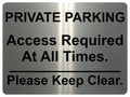 1056 PRIVATE PARKING Keep Clear Metal Aluminium Plaque Sign Door Gate House Office