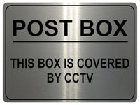 1135 POST BOX THIS BOX IS COVERED BY CCTV Metal Aluminium Sign Plaque House Door