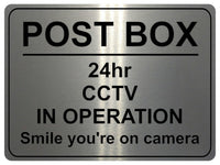 1188 POST BOX 24hr CCTV IN OPERATION Metal Aluminium Plaque Sign Door Gate House Office