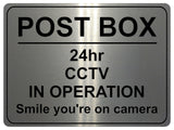 1188 POST BOX 24hr CCTV IN OPERATION Metal Aluminium Plaque Sign Door Gate House Office