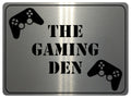 1013 THE GAMING DEN Metal Aluminium Plaque Sign Door Wall Room House Pub Bar