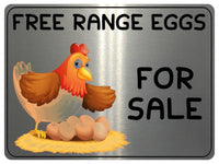 1097 FREE RANGE EGGS FOR SALE Farm Metal Aluminium Plaque Sign Door Gate House