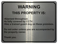 1916 WARNING THIS PROPERTY IS ALARMED CCTV Door Metal Aluminium Plaque Sign