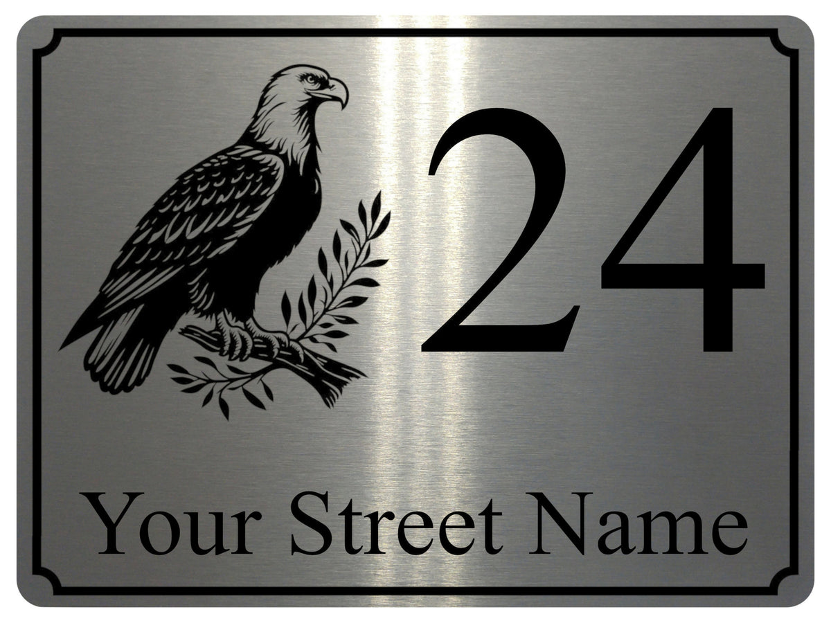 2277 Custom Personalised Address Eagle Door Gate Metal Aluminium Sign Plaque