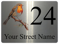 2269 Custom Personalised Address Robin Door Gate Metal Aluminium Sign Plaque