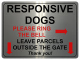 2176 RESPONSIVE DOGS Please Ring The Bell Metal Parcels Aluminium Plaque Sign