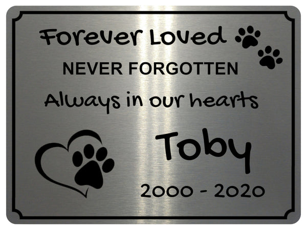 2301 Custom Personalised Memorial Pets Dog Cat Metal Aluminium Sign Plaque