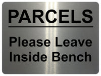 1911 PARCELS Please Leave Inside Bench Door Letters Metal Aluminium Plaque Sign