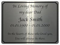 2294 Custom Personalised Memorial Funeral Grave Metal Aluminium Sign Plaque