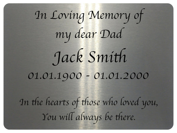 2293 Custom Personalised Memorial Funeral Grave Metal Aluminium Sign Plaque