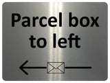 2199 Parcel box to left Door Gate House Letters Metal Aluminium Plaque Sign