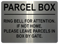 1917 PARCEL BOX  RING BELL FOR ATTENTION HOME GATE Metal Aluminium Plaque Sign