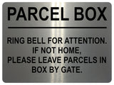 1917 PARCEL BOX  RING BELL FOR ATTENTION HOME GATE Metal Aluminium Plaque Sign