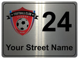 2196 Custom Personalised Address Street Football Metal Aluminium Sign Plaque