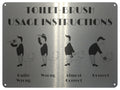 UV033 TOILET-BRUSH USAGE INSTRUCTIONS Funny Metal Aluminium Plaque Sign Door A4