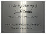 2292 Custom Personalised Memorial Funeral Grave Metal Aluminium Sign Plaque