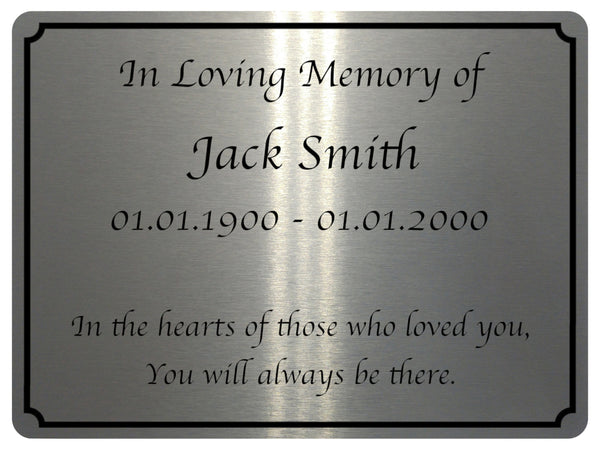 2292 Custom Personalised Memorial Funeral Grave Metal Aluminium Sign Plaque