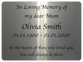 2295 Custom Personalised Memorial Funeral Grave Metal Aluminium Sign Plaque
