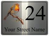 2270 Custom Personalised Address Robin Door Gate Metal Aluminium Sign Plaque