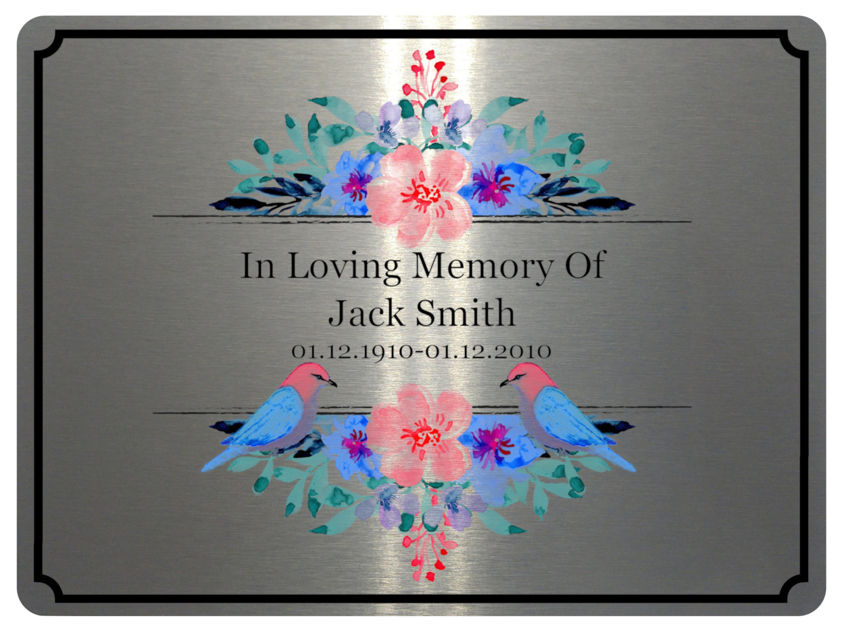 2275 Custom Personalised Memorial Funeral Grave Metal Aluminium Sign Plaque
