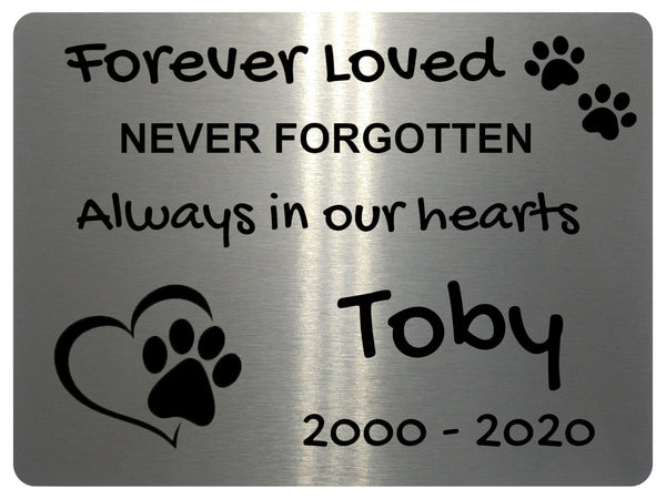 2300 Custom Personalised Memorial Pets Dog Cat Metal Aluminium Sign Plaque