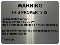 1915 WARNING THIS PROPERTY IS ALARMED CCTV Door Metal Aluminium Plaque Sign