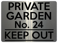 1931 Personalised PRIVATE GARDEN Number KEEP OUT Metal Aluminium Sign Plaque