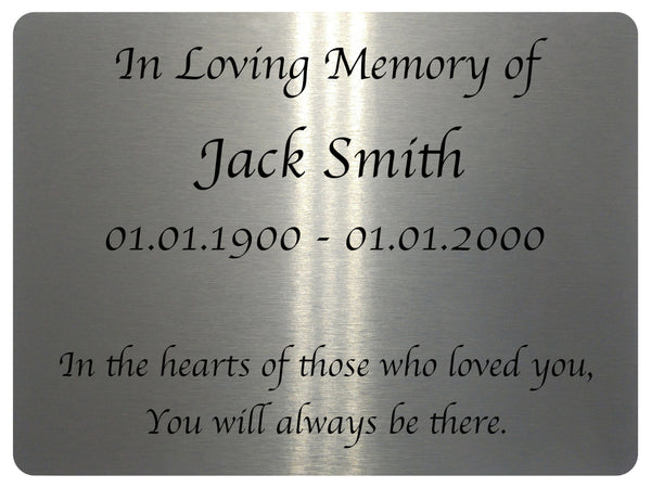 2291 Custom Personalised Memorial Funeral Grave Metal Aluminium Sign Plaque