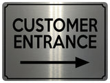 2311 Customer Entrance Right Door Wall Shop Office Metal Aluminium Plaque Sign