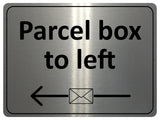 2200 Parcel box to left Door Gate House Letters Metal Aluminium Plaque Sign