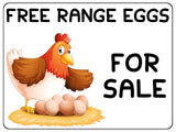 1096 FREE RANGE EGGS FOR SALE Farm Metal Aluminium Plaque Sign Door Gate House