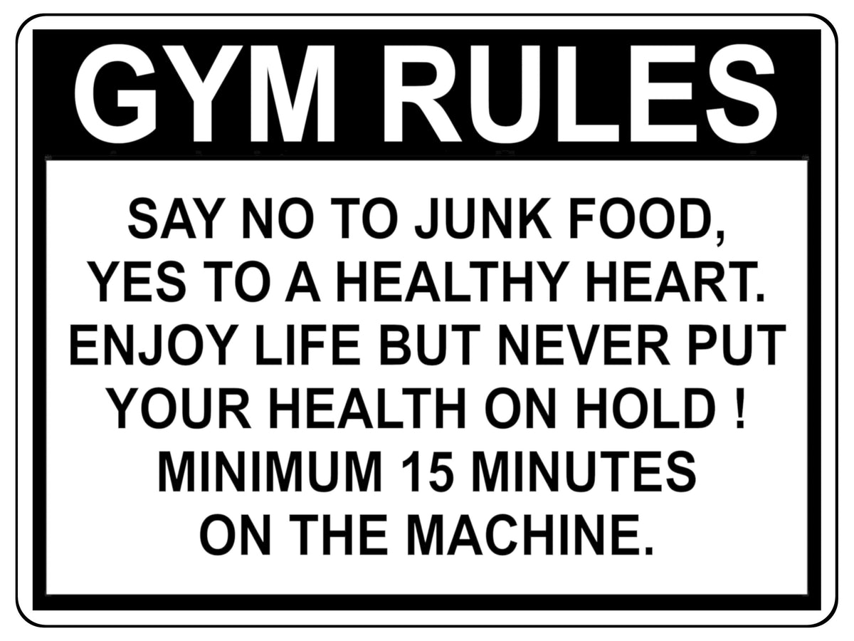 2227 GYM RULES Safety Funny Door Wall Fitness Metal Aluminium Plaque Sign