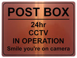 1188 POST BOX 24hr CCTV IN OPERATION Metal Aluminium Plaque Sign Door Gate House Office