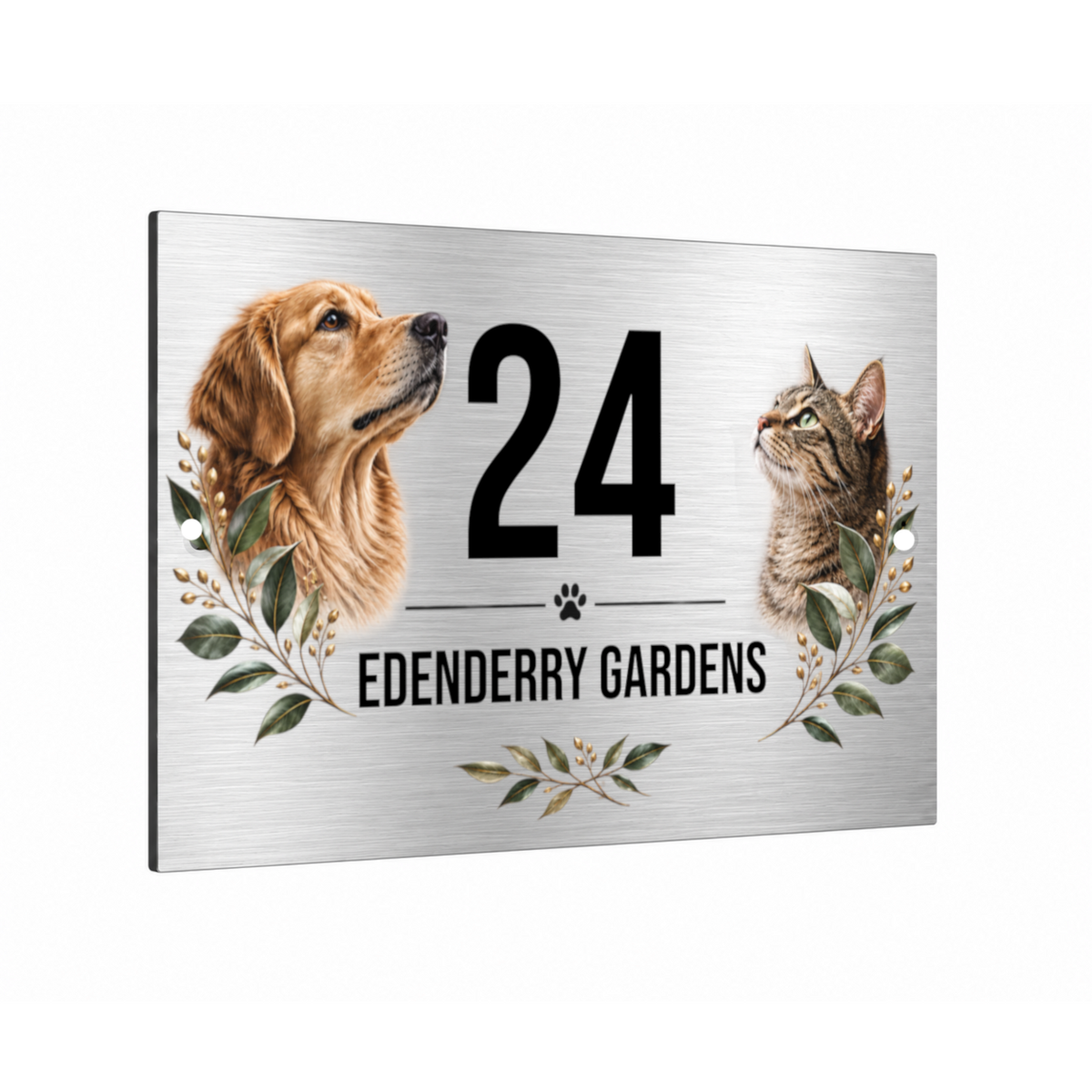 B254 Custom Personalised Address Metal Aluminium Plaque Sign Door House Gate