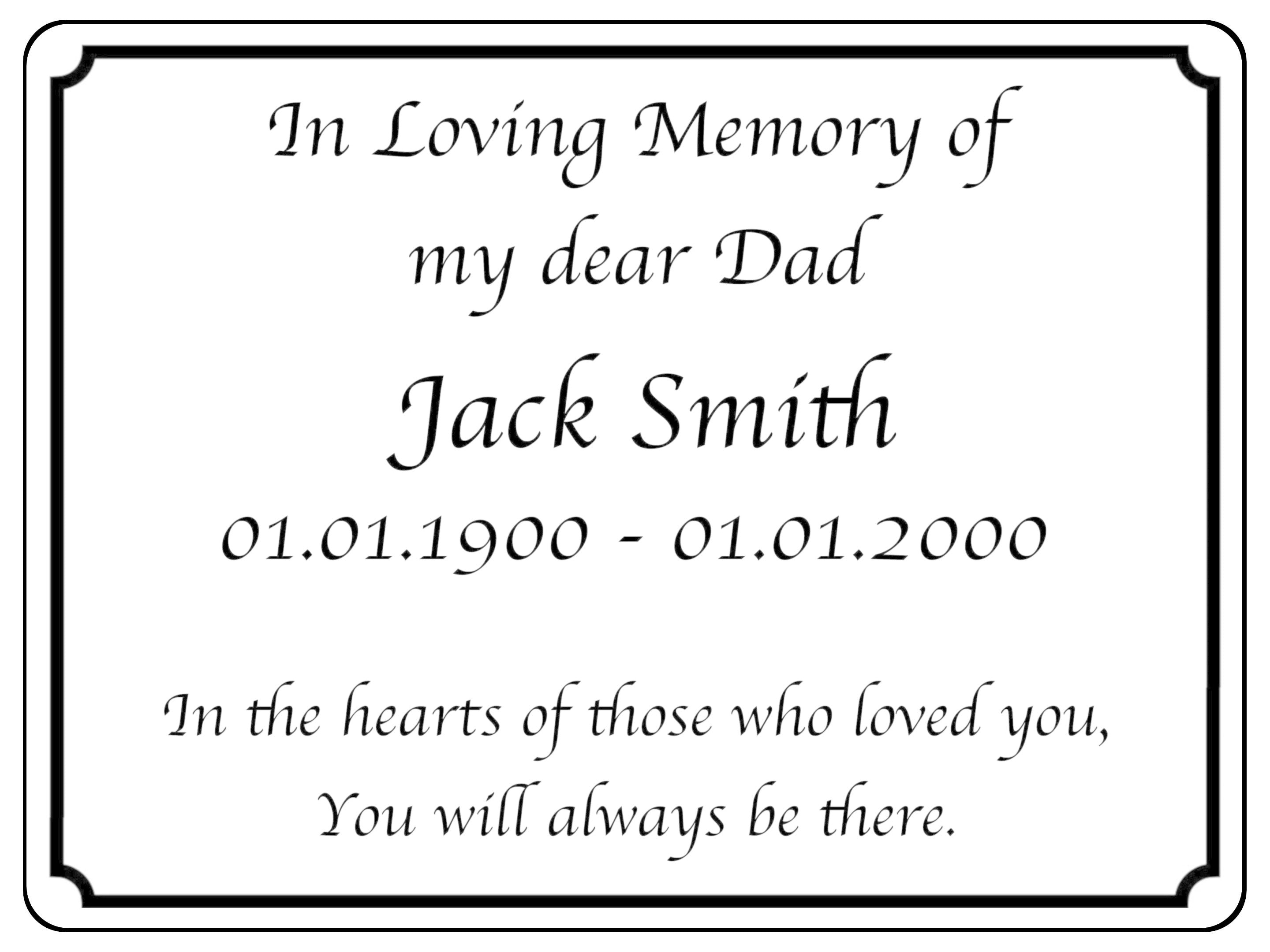 2294 Custom Personalised Memorial Funeral Grave Metal Aluminium Sign Plaque