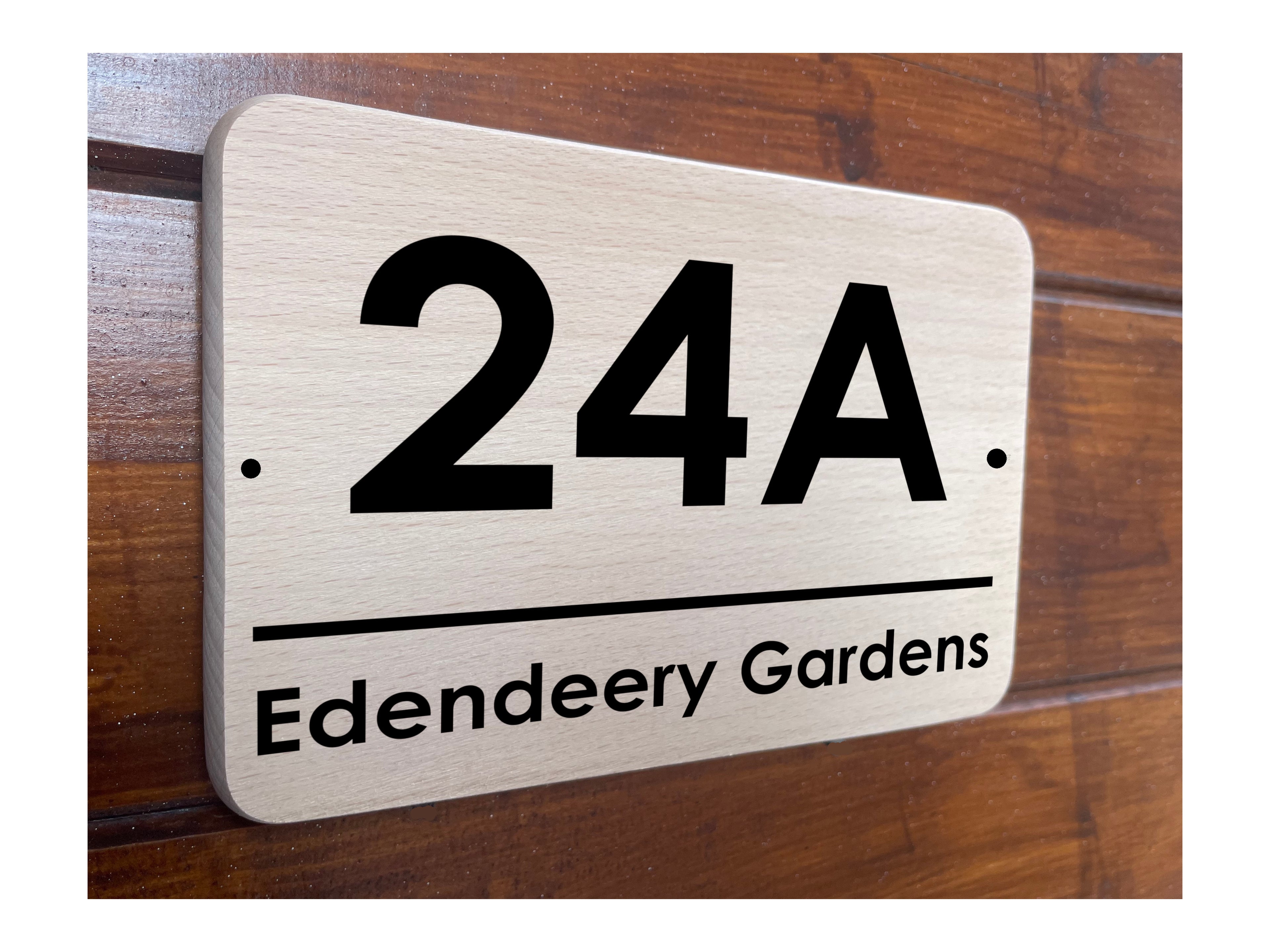 W030 Custom Personalised Address Wooden Plaque Sign Door House Gate Wood