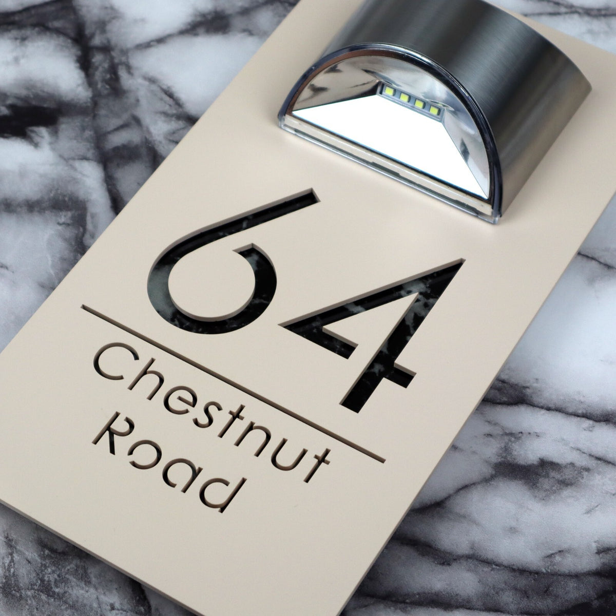 Solar Bellissima LED Custom House Numbers Plaque 160mm x 300mm