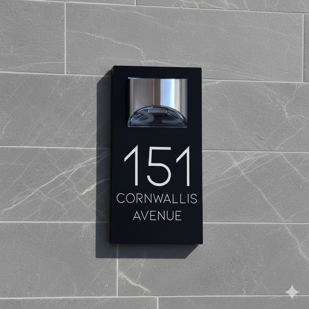 Blitztech Exalted LED Solar Modern House Numbers Plaque 280mm x 160mm