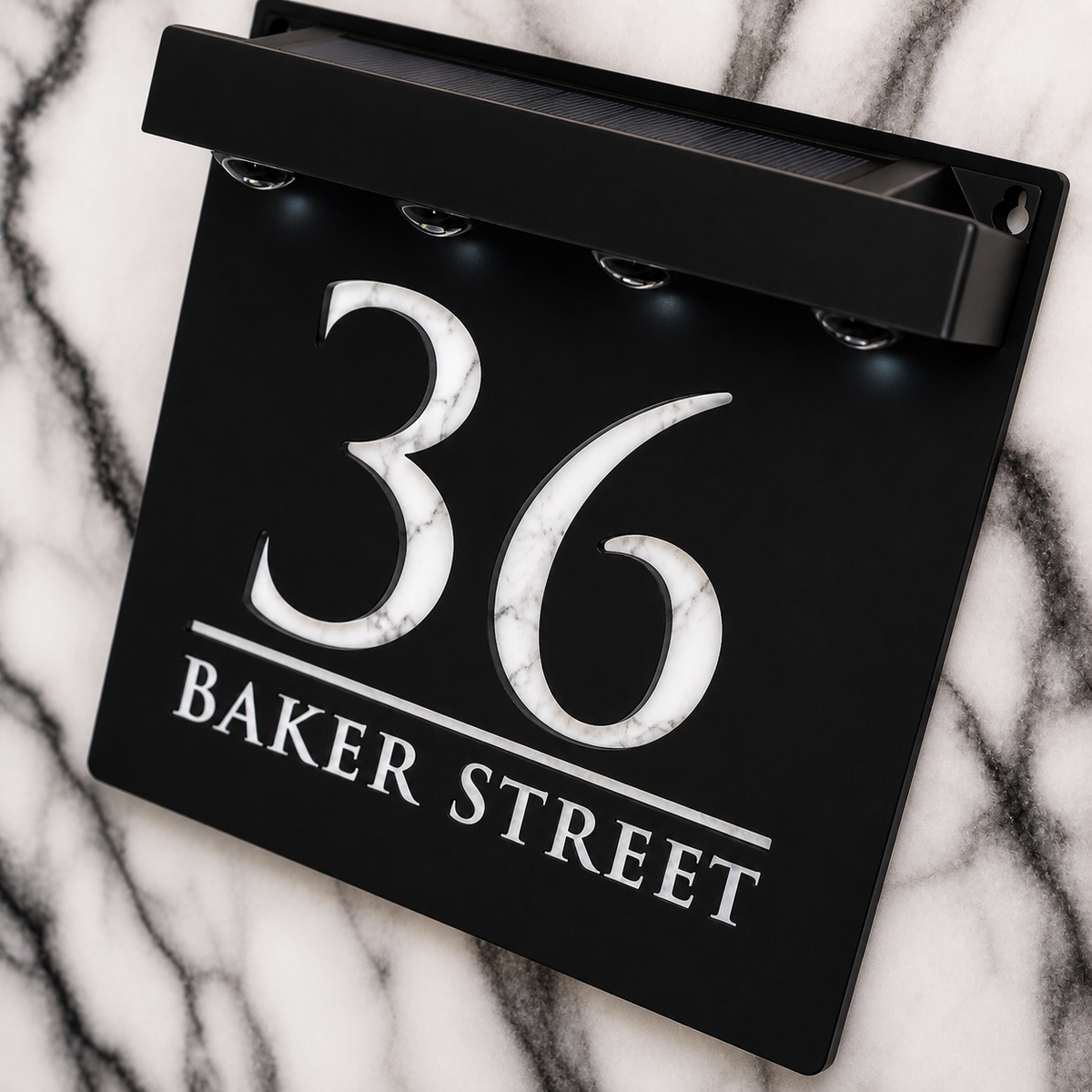 Bellissima LED House Numbers Address Plaque 180mm x 180mm
