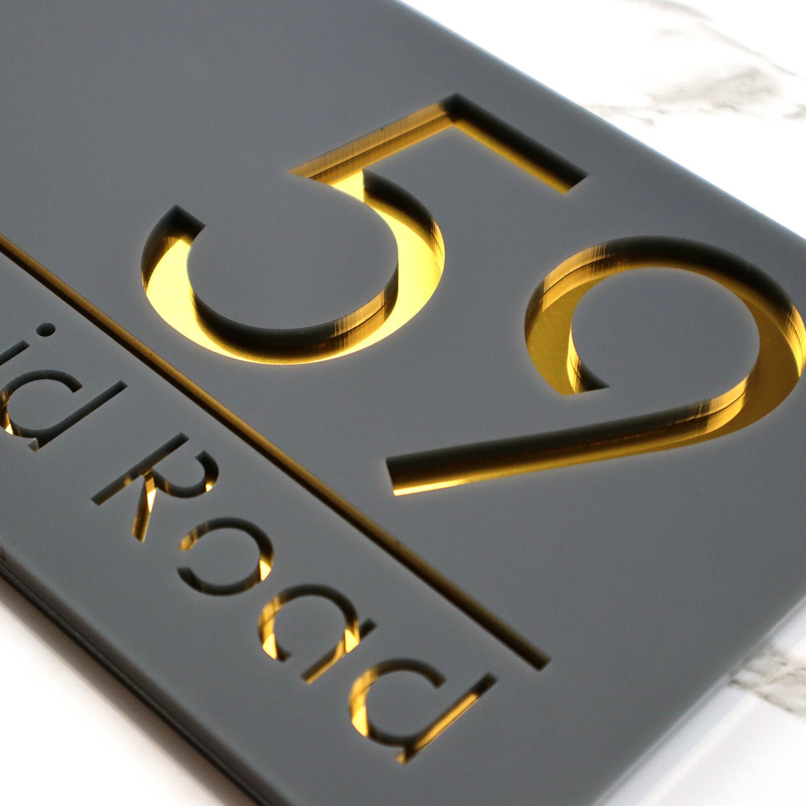 K Smart Sign Belissima House Numbers Address Plaque 300mm x 160mm