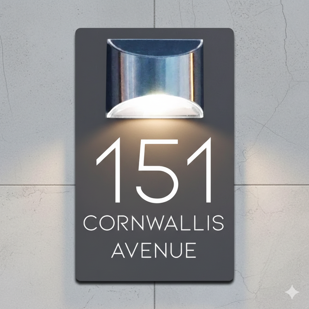 Blitztech Exalted LED Solar Modern House Numbers Plaque 280mm x 160mm